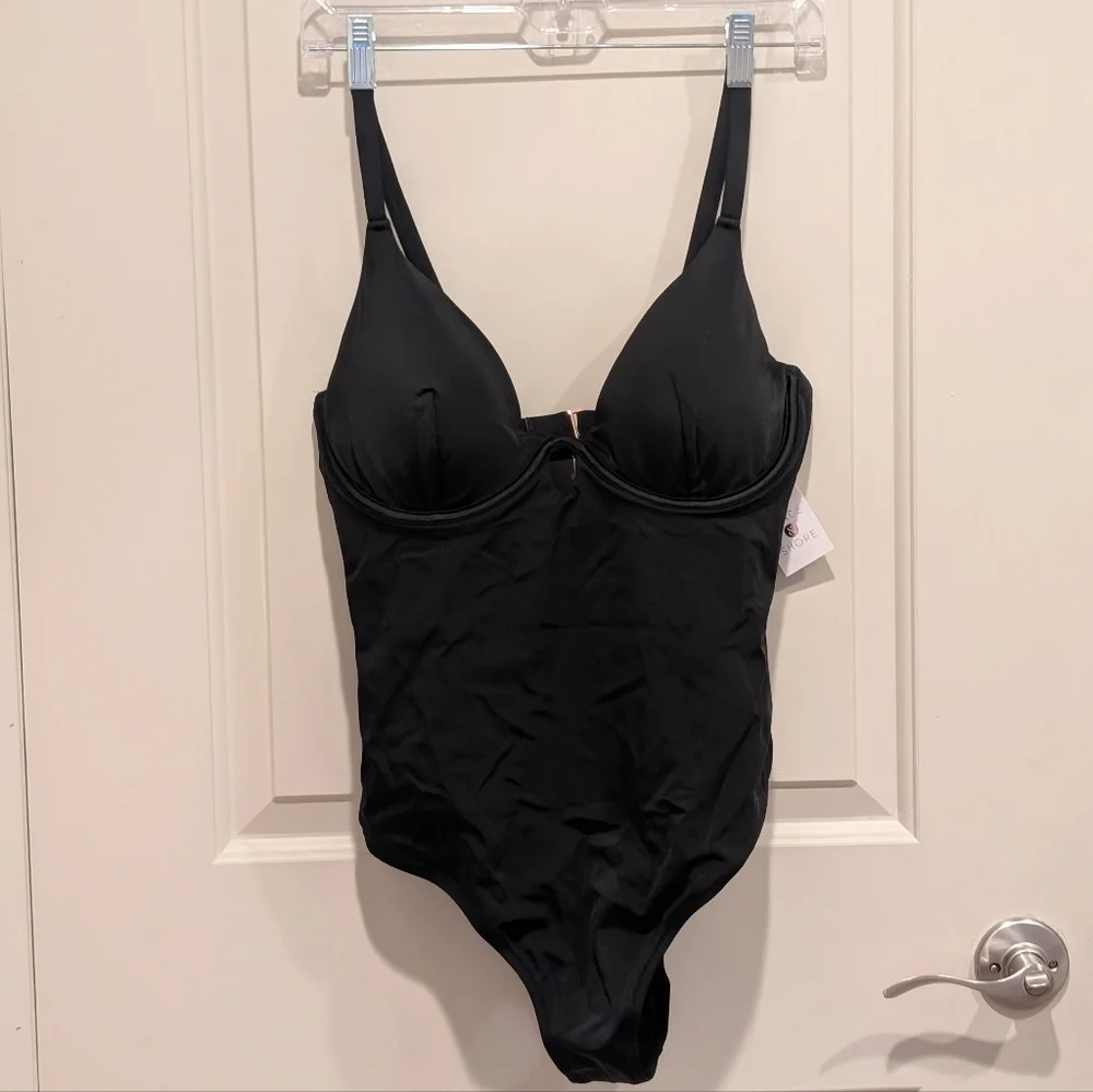 Shade & Shore Black Underwire One-Piece Swimsuit 36DD - Picture 1 of 7